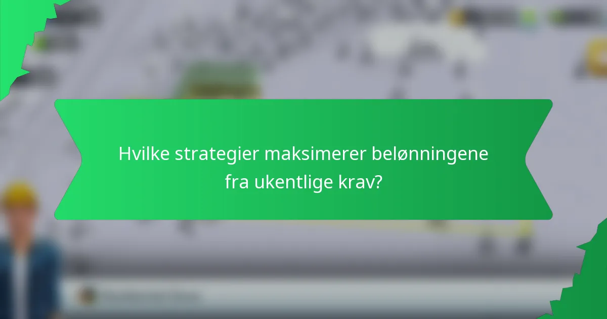 Hvilke strategier maksimerer belønningene fra ukentlige krav?